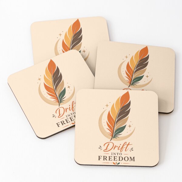 Item preview, Drift Into Freedom Feather Moon Minimal Design | Boho Aesthetic Art | Trending Calm Vibes Illustration designed and sold by Inner Flame Studio.