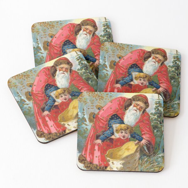 Item preview, Victorian Santa Stuffing Child into Sack Christmas greeting designed and sold by forgottenbeauty.