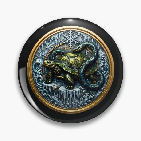 Item preview, Black Tortoise & Serpent - Mythical Celestial Medal Art designed and sold by Spirits Dark Japan.