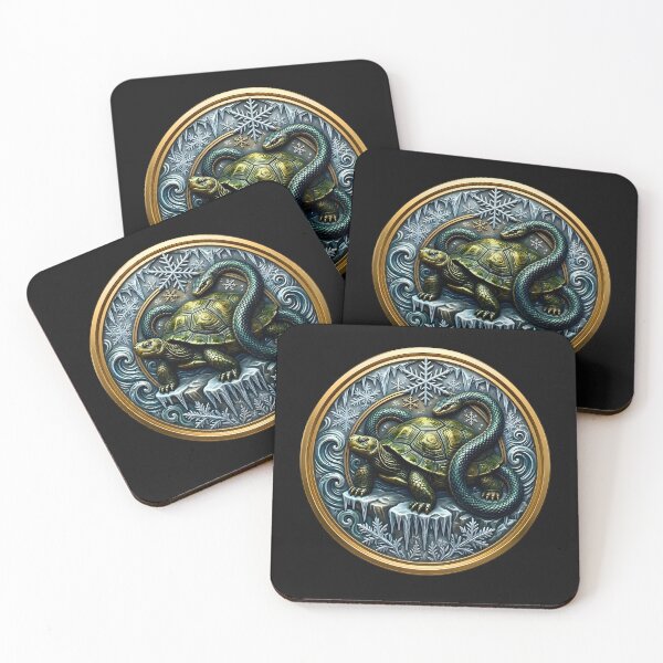 Item preview, Black Tortoise & Serpent - Mythical Celestial Medal Art designed and sold by Spirits Dark Japan.