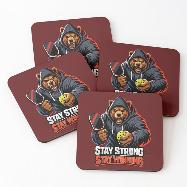 Item preview, Stay Strong Stay Winning Pickleball Bear Motivational Design designed and sold by Xemora.