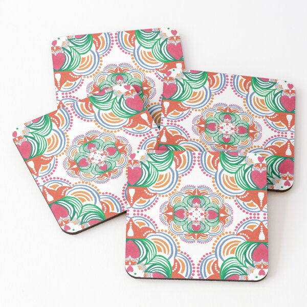 Item preview, Circus | Colorful | Pattern | Hearts | Red | Floral | Folk Art | India | designed and sold by geetasadashivan.