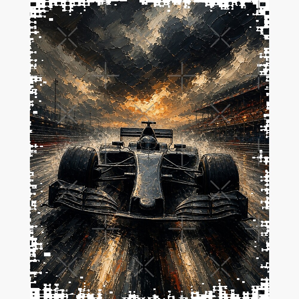 Storm Track Racing Grand Prix Oil Paint Art — Poster