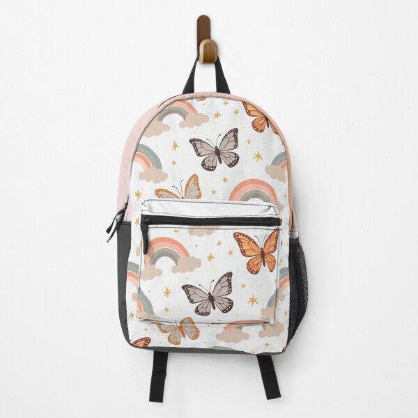 Item preview, Cute Butterfly Rainbow – Pastel Aesthetic School Bag for Kids & Teens designed and sold by PrincessJStudio.