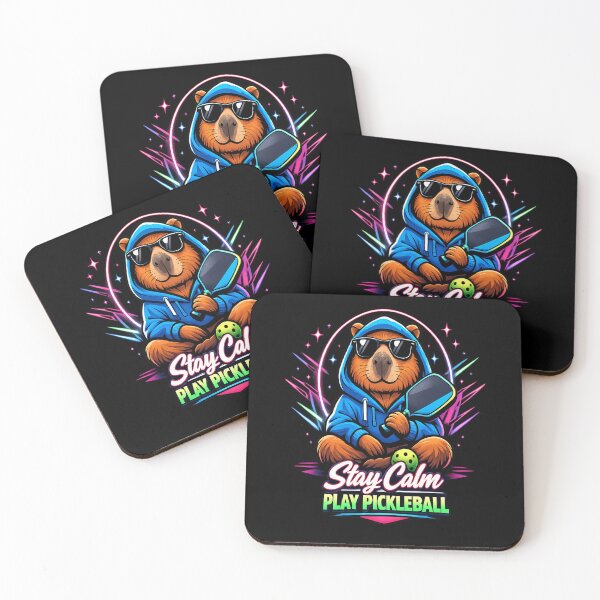 Item preview, Stay Calm Play Pickleball Funny Capybara Streetwear Design designed and sold by Xemora.