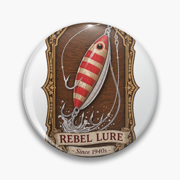 Item preview, American Traditional Fishing Lure Vintage Wooden Rebel Art designed and sold by YMLux.