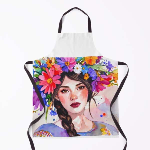 Item preview, Girl with a flower wreath - watercolor painting designed and sold by Ana-wis.