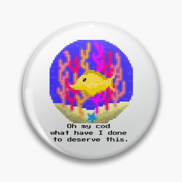 Item preview, Funny Fish Pun Pixel Art - "Oh My Cod What Have I Done" Meme Design designed and sold by PixelFishie.