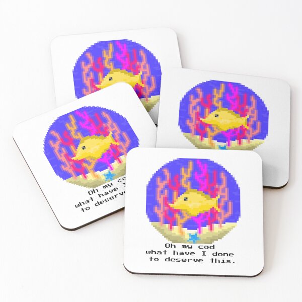Item preview, Funny Fish Pun Pixel Art - "Oh My Cod What Have I Done" Meme Design designed and sold by PixelFishie.