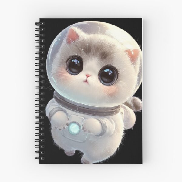 Item preview, Adorable Fluffy Kitten Astronaut in Outer Space designed and sold by Moody Vibes Studio.