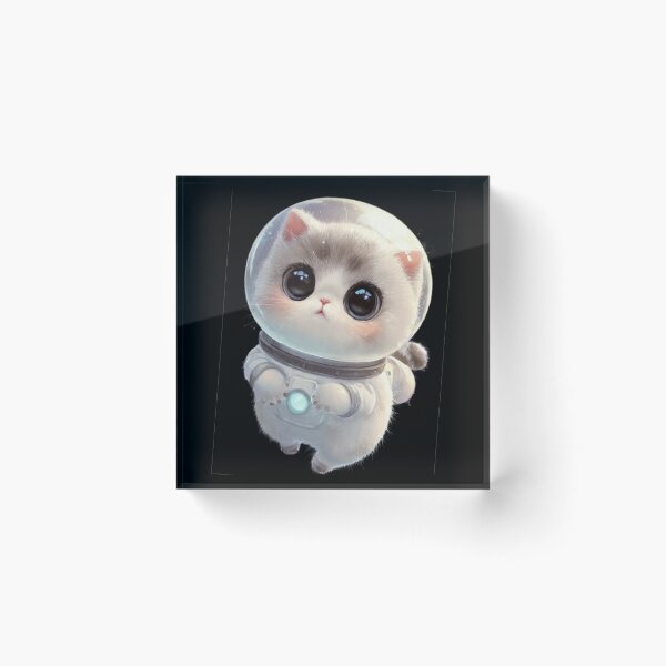 Item preview, Adorable Fluffy Kitten Astronaut in Outer Space designed and sold by Moody Vibes Studio.