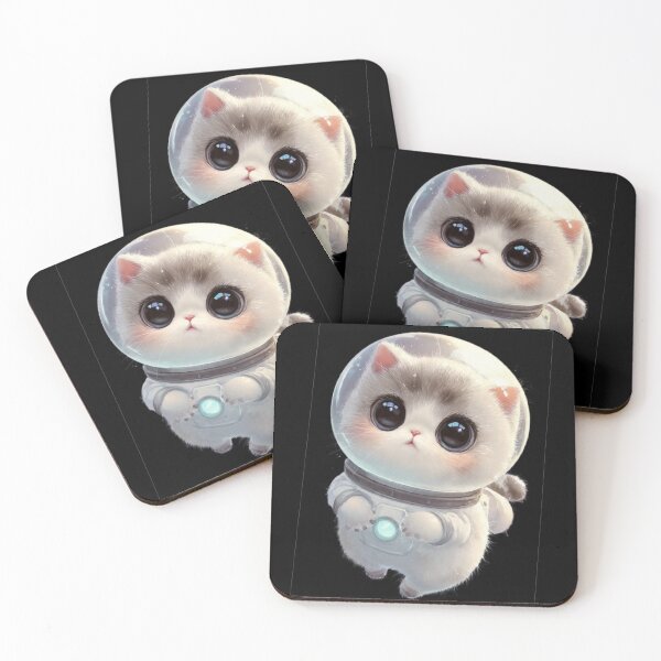 Item preview, Adorable Fluffy Kitten Astronaut in Outer Space designed and sold by Moody Vibes Studio.