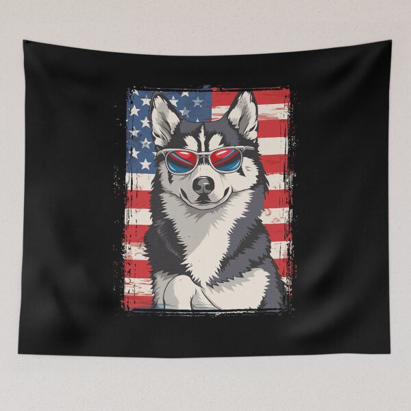 Item preview, Funny Husky 4th July USA Flag America Mom Dad Kids designed and sold by rafaeltto.
