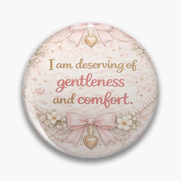 Item preview, I Am Deserving of Gentleness and Comfort Sticker | Coquette Self Love Affirmation | Soft Girl Healing Aesthetic designed and sold by CutesyKoala.