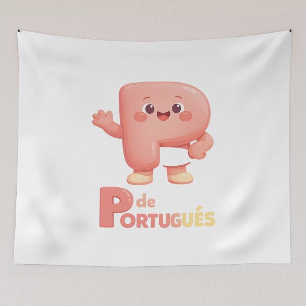 Item preview, P de Português – Cute Letter Mascot designed and sold by LuveraxArt.