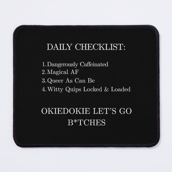 Item preview, Daily Checklist Funny Queer Coffee Mug - Dangerously Caffeinated Magical AF LGBTQ Gift designed and sold by wanderingwolf86.