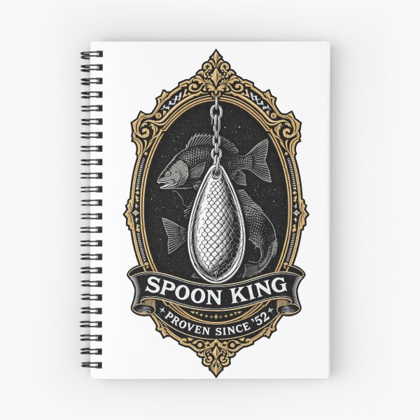 Item preview, American Traditional Fishing Lure Silver Spoon King Vintage Art designed and sold by YMLux.