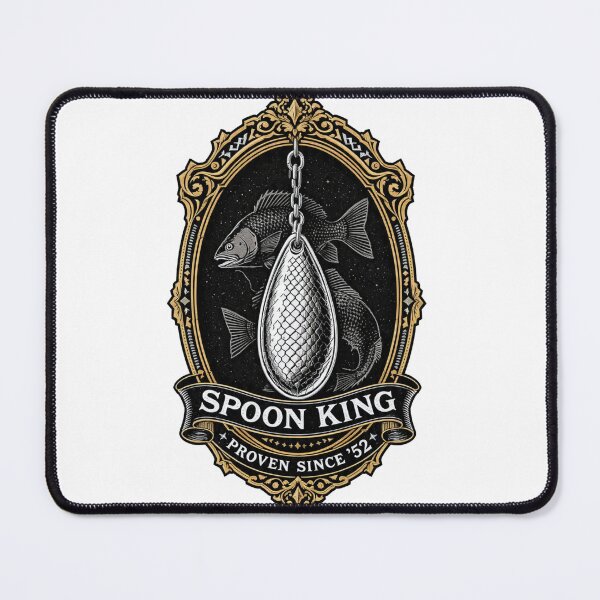 Item preview, American Traditional Fishing Lure Silver Spoon King Vintage Art designed and sold by YMLux.