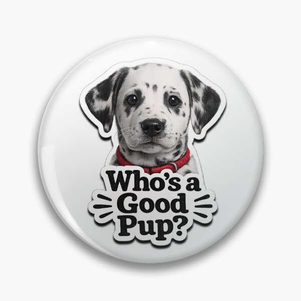 Item preview, Who’s a Good Pup Dalmatian Sticker designed and sold by IntelliMindDesigns.