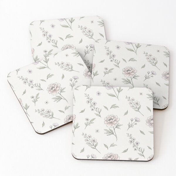 Item preview, Minimal Botanical Line Art Watercolor Floral Seamless Pattern designed and sold by Inkworksbyshery.