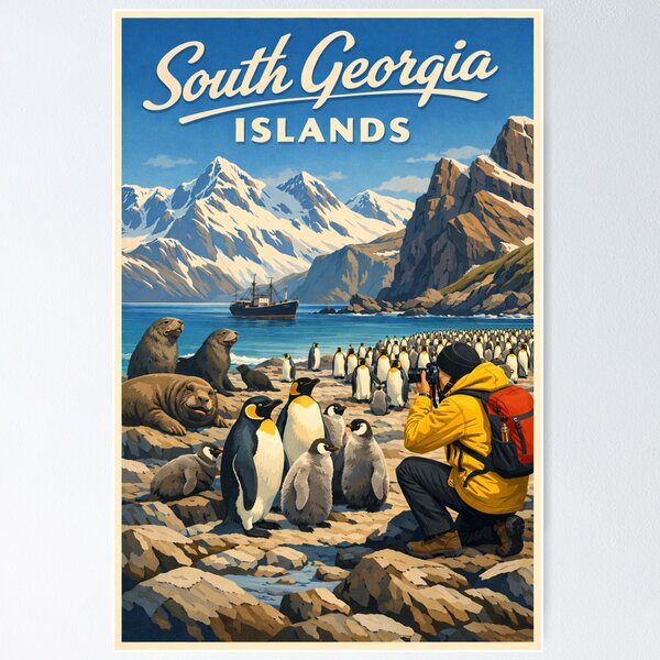 Item preview, South Georgia Islands! Vintage Retro Design designed and sold by VintageImageInc.