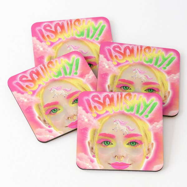 Item preview, Squishy Cute - Super Cute Girl With Unicorn And Pink Cloud Background Graffiti designed and sold by Suge Works.