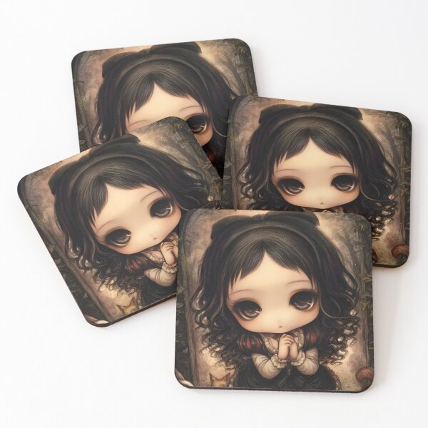 Item preview, Grimm Chibi Snow White – Dark Gothic Fairytale Princess Art designed and sold by InkAndGloom.