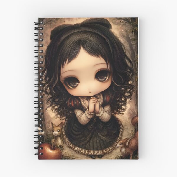 Item preview, Grimm Chibi Snow White – Dark Gothic Fairytale Princess Art designed and sold by InkAndGloom.