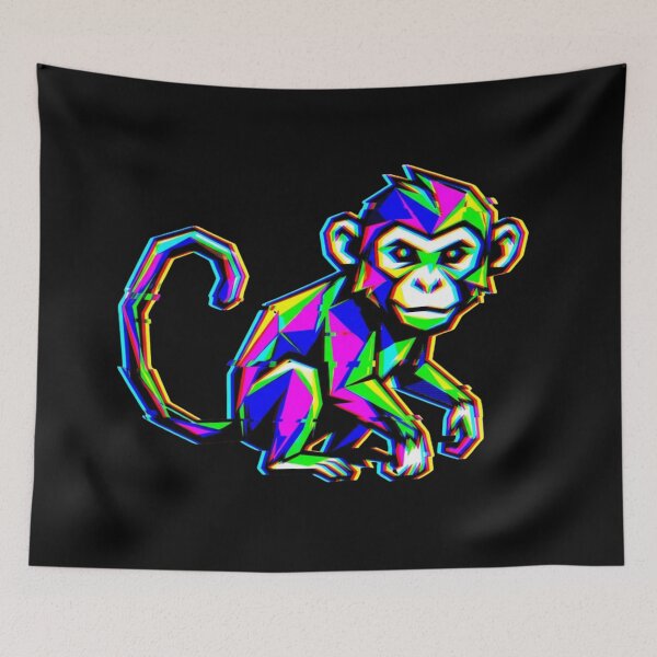Item preview, Curious Little Monkey – Glitch Style T-Shirt for Kids and Teens designed and sold by bsbd-action.