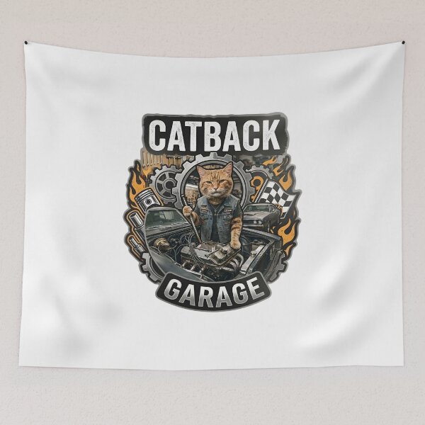 Item preview, Funny Exhaust Specialist Cat - Catback Garage Gear designed and sold by abdosArts1.