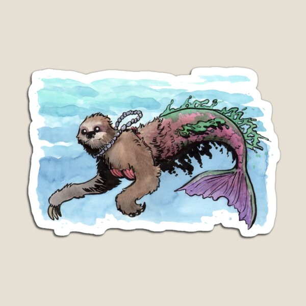 Herman the Mersloth (Sloth Mermaid) Magnet