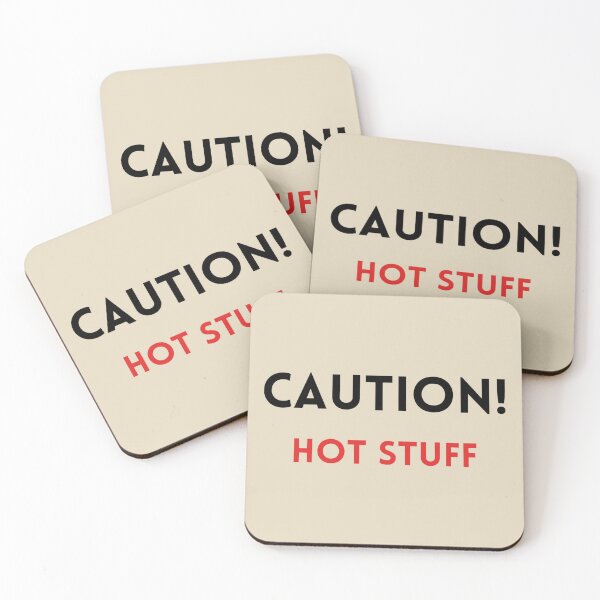 Item preview, Caution Hot Stuff Cooking & Baking Kitchen Stickers Prints Posters Wall Art Magnet Home Coffee Cup Decoration TShirt Stationary Notebook Magnet Hat Kitchen Work School Office Redbubble Shop designed and sold by Saritas Boutique Shop.