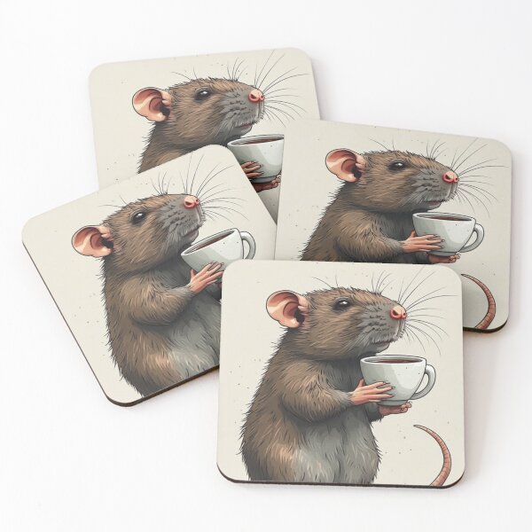 Item preview, rat drinking coffe designed and sold by vinniespeer.