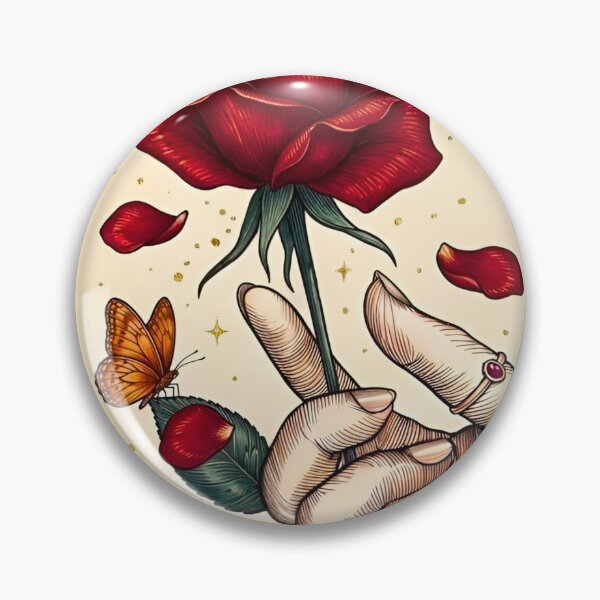 Item preview,  I Choose You Every Day Vintage Rose Hand Butterfly Romantic Line Art designed and sold by Good Vibes .