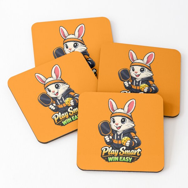 Item preview, Play Smart Win Easy Rabbit Pickleball Neon Art designed and sold by Xemora.