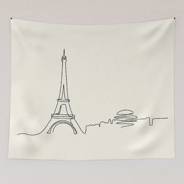Item preview, Minimal Eiffel Tower Continuous Line Skyline designed and sold by PixorStudio.