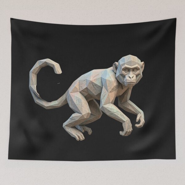 Item preview, Sculptural Monkey in Motion – Artistic Design of Rock and Geometry designed and sold by bsbd-action.