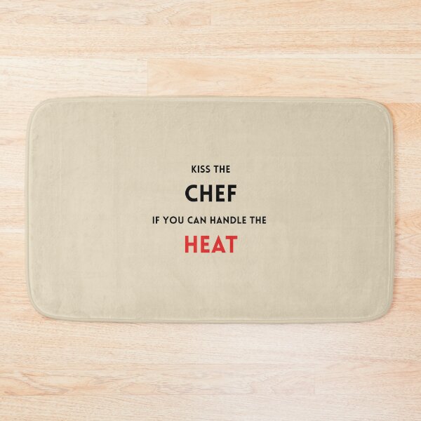 Item preview, Kiss The Chef If You Can Handle The Heat Stickers Prints Posters Wall Art Magnet Home Coffee Cup Decoration TShirt Stationary Notebook Magnet Hat Kitchen Work School Office Redbubble Shop designed and sold by Saritas Boutique Shop.