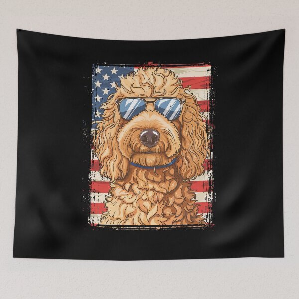 Item preview, Funny Labradoodle 4th July USA Flag America Mom Dad Kids designed and sold by rafaeltto.