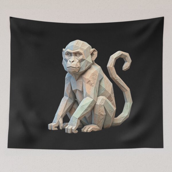 Item preview, Monumental Monkey Bust – Digital Stone Art for Collectors designed and sold by bsbd-action.