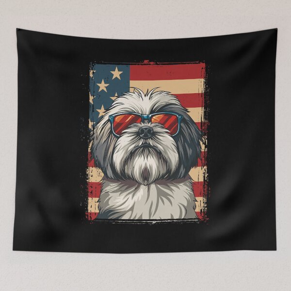 Item preview, Funny Lhasa Apso 4th July USA Flag America Mom Dad Kids designed and sold by rafaeltto.