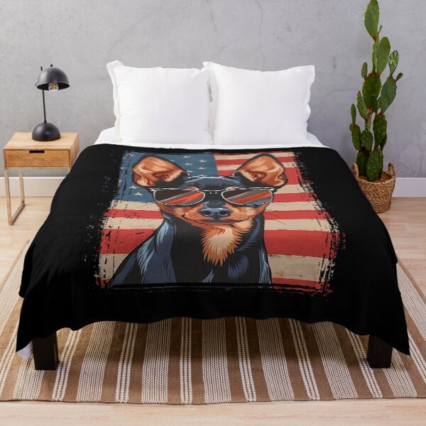 Item preview, Funny Miniature Pinscher 4th July USA Flag America Mom Dad Kids designed and sold by rafaeltto.