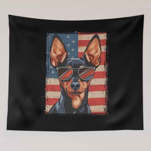 Item preview, Funny Miniature Pinscher 4th July USA Flag America Mom Dad Kids designed and sold by rafaeltto.