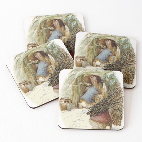 Aperçu de l'œuvre Lapins de Noël - Beatrix Potter créée et vendue par forgottenbeauty.