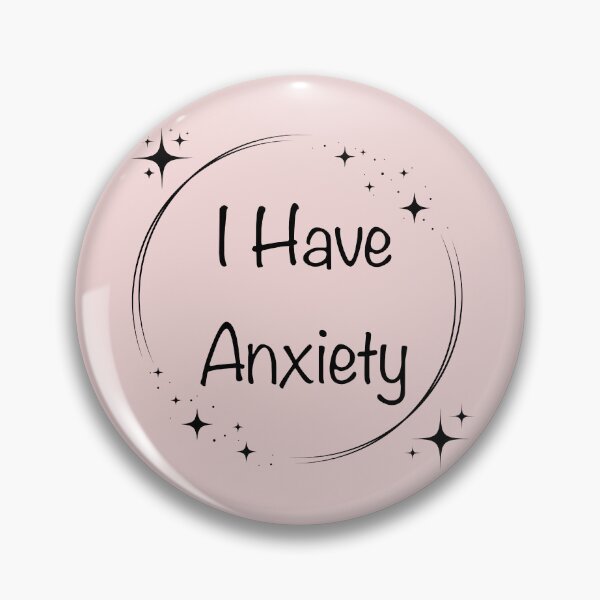 Item preview, “I Have Anxiety” Round Black Sparkle designed and sold by Vileprint.