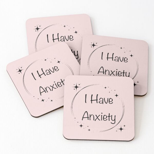 Item preview, “I Have Anxiety” Round Black Sparkle designed and sold by Vileprint.