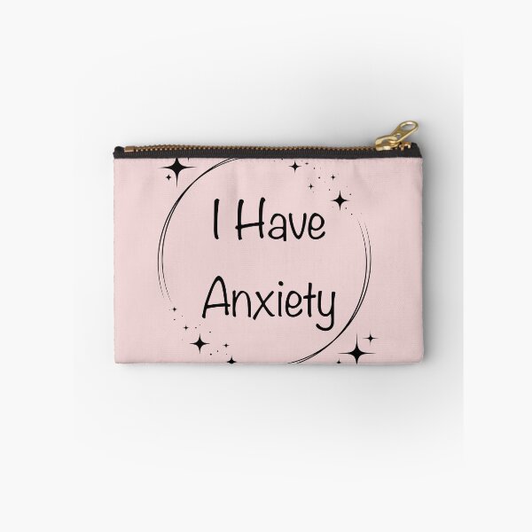 Item preview, “I Have Anxiety” Round Black Sparkle designed and sold by Vileprint.