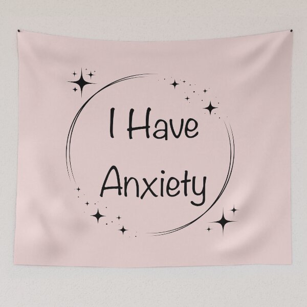 Item preview, “I Have Anxiety” Round Black Sparkle designed and sold by Vileprint.