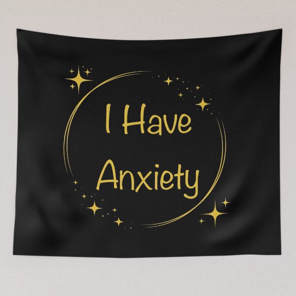 Item preview, “I Have Anxiety” Round Gold Sparkle designed and sold by Vileprint.