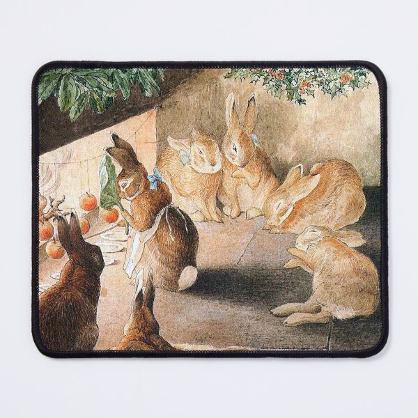 Item preview, Christmas Rabbit Family Roasting Apples - Beatrix Potter designed and sold by forgottenbeauty.